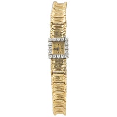 Omega 18 Karat Yellow Gold and Diamond Hand-Winding Watch