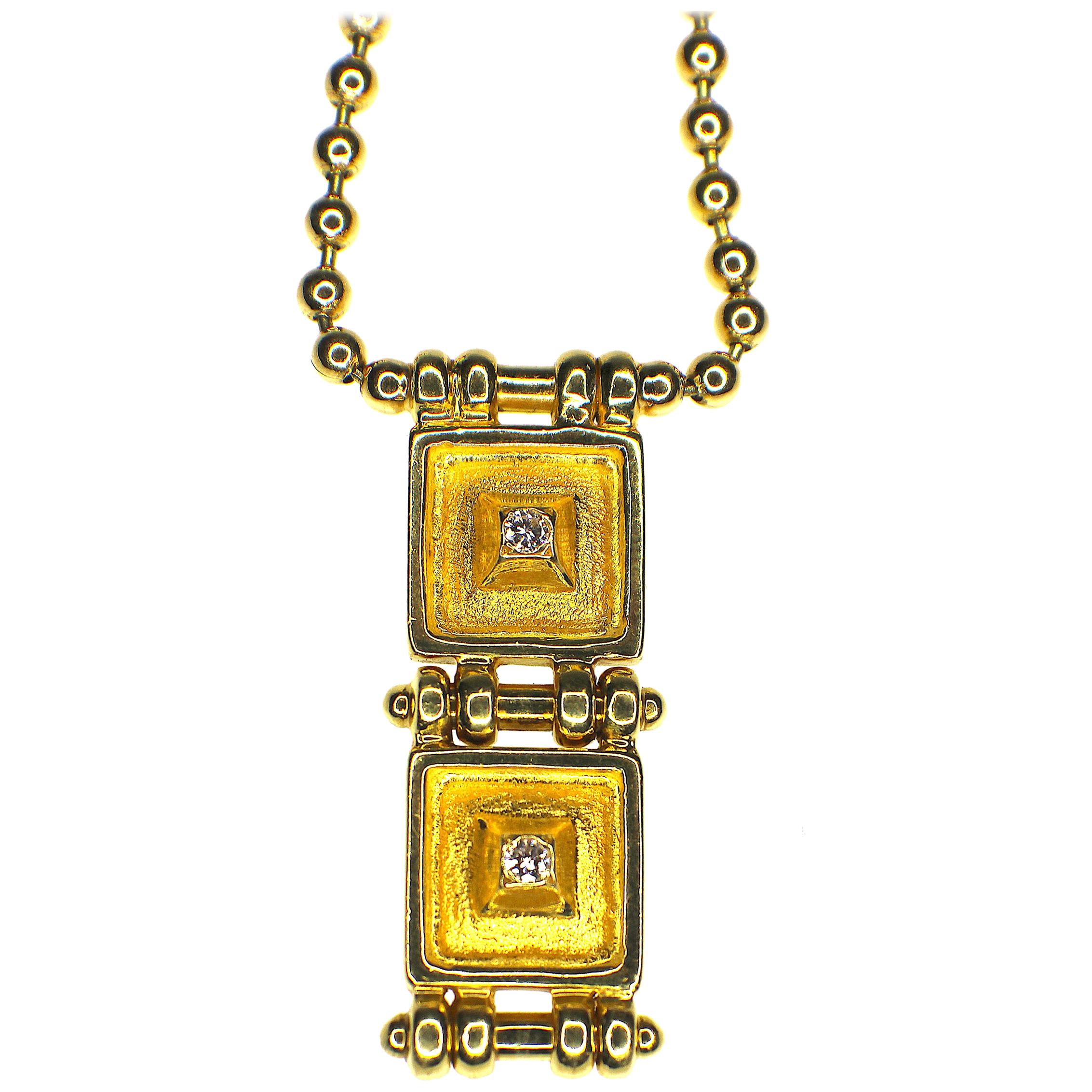 GEMOLITHOS Maramenos & Pateras Diamond Pendant 18 Karat Gold