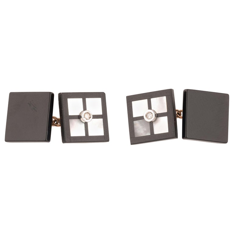 Cufflinks - 6934 Mother of Pearl/Onyx