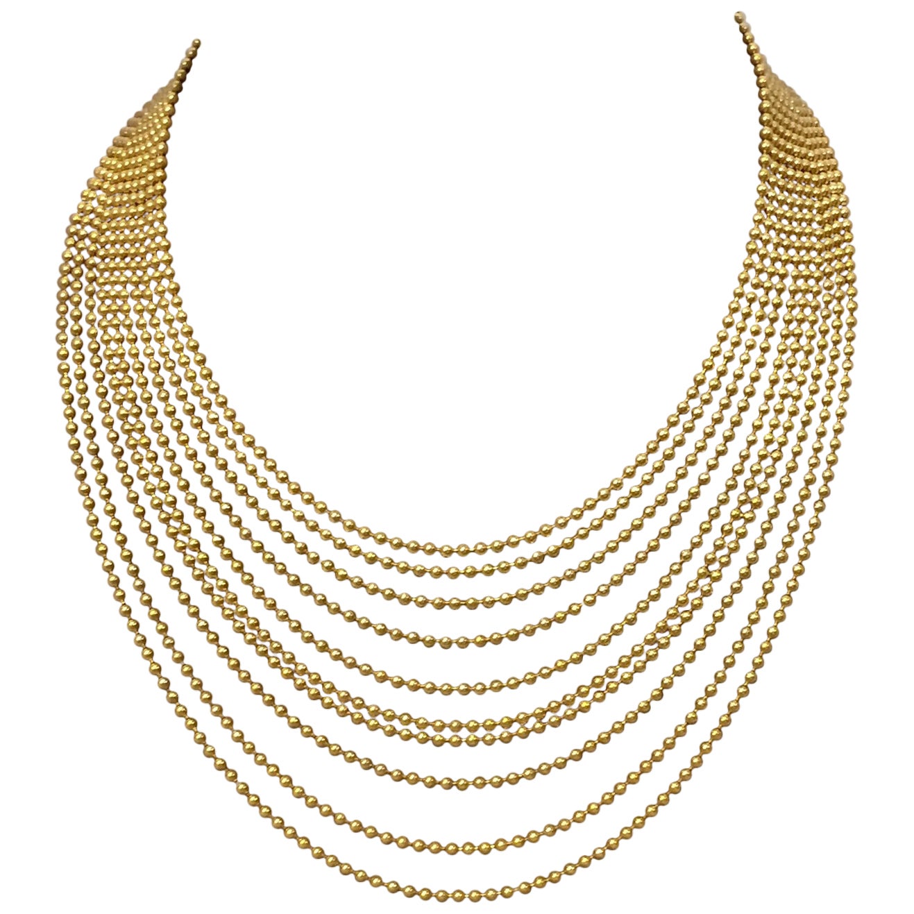 Cartier France Diamond Draperie Gold Ball Necklace at 1stDibs