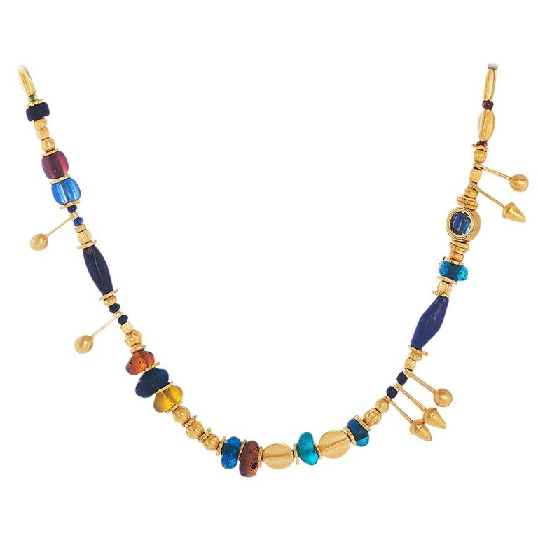 Handcrafted 24 Karat Pure Gold Trojan Necklace with Roman Beads For ...