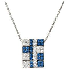 G. Bulgari 1.25 Carat Diamond Sapphire 18 Karat White Gold Enigma Necklace