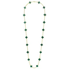the van cleef necklace Van Cleef
Arpels Vintage Alhambra Necklace, 20 Motifs, Yellow Gold, Malachite