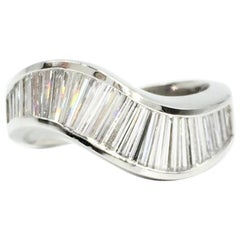 JB Star Platinum Baguette Diamond Wave Ring