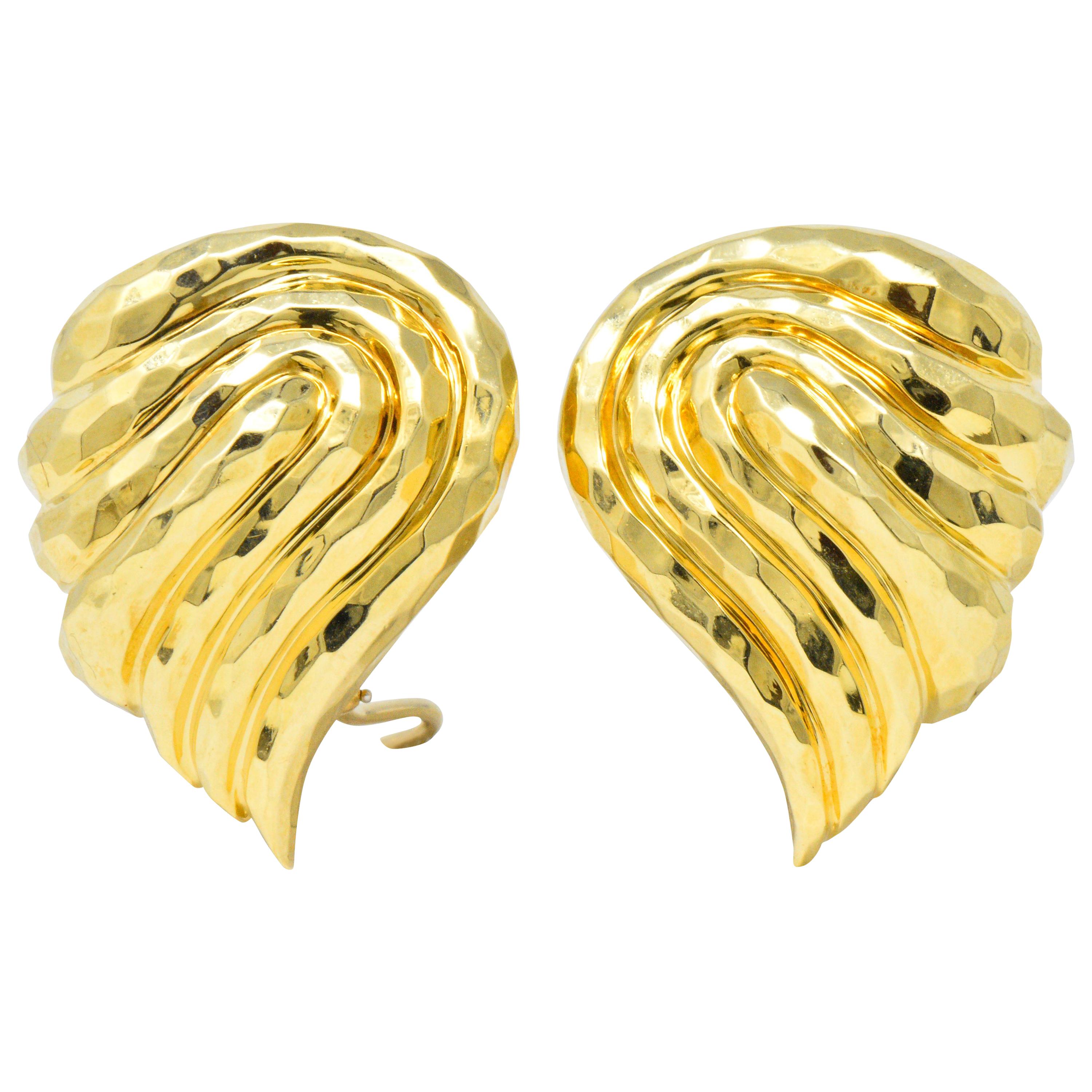 Henry Dunay Contemporary 18 Karat Gold Ear-Clips