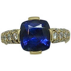 Tanzanite and Diamond Ring in 18.5 Karat by Susan Sadler