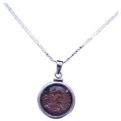 Constans I Coin on Silver Necklace