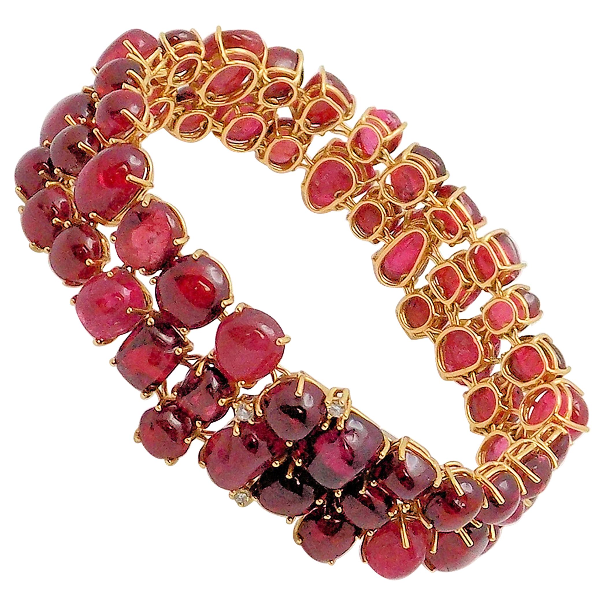Handmade Red Spinel Bracelet For Sale