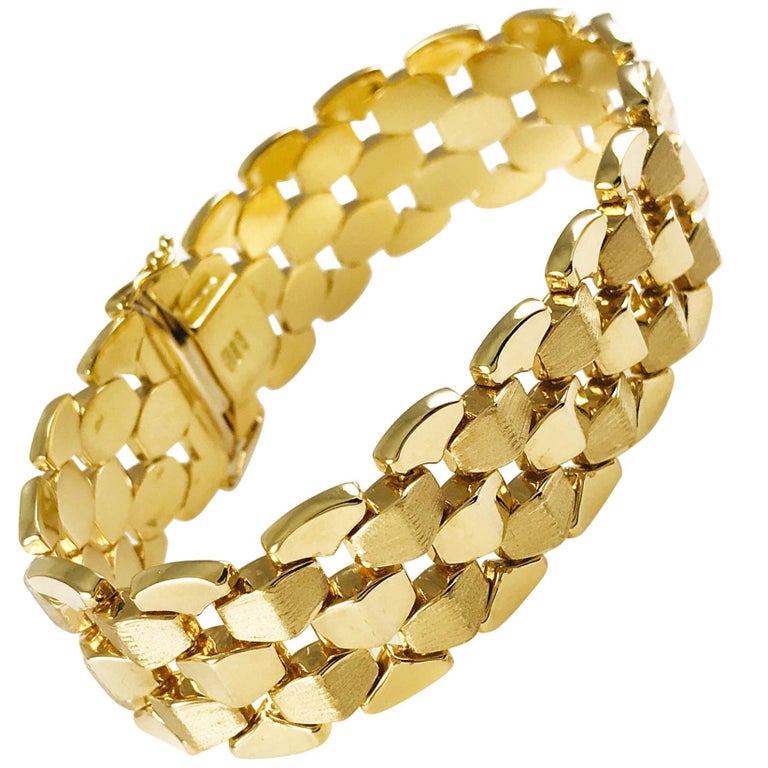 Vintage 18 Karat Gold Italian Milros Bracelet at 1stDibs milros italy