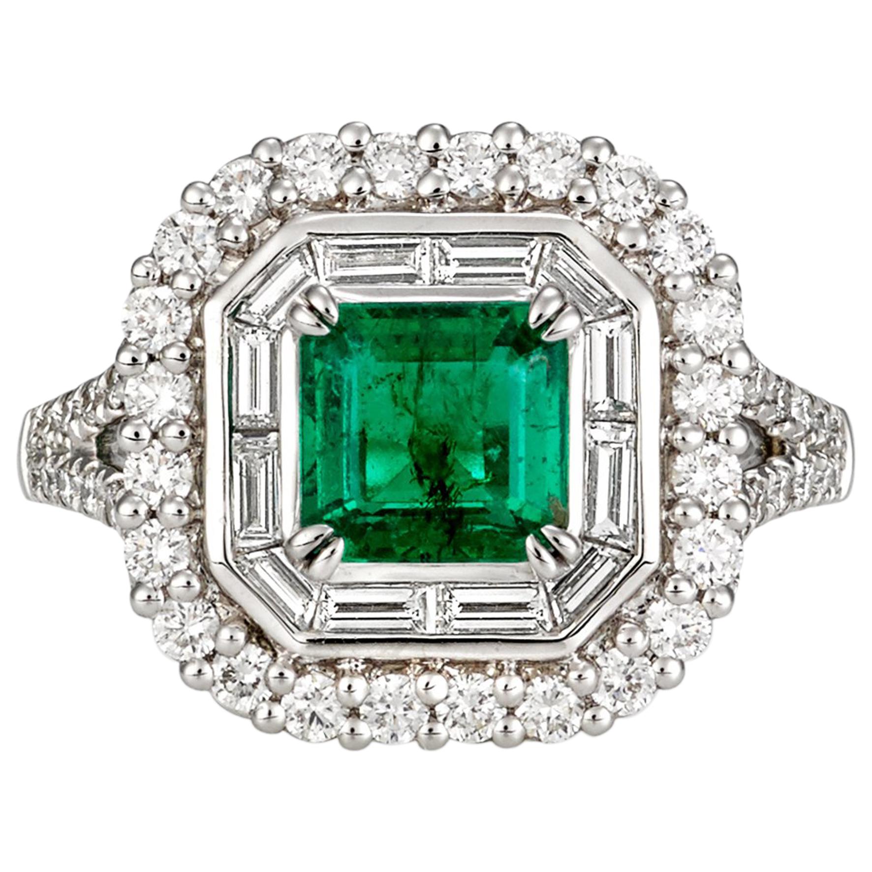 2.40 Carat Emerald and 0.746 Carat Diamond Cocktail Ring For Sale at ...