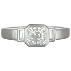 Faye Kim Platinum Radiant Cut Diamond Engagement Ring