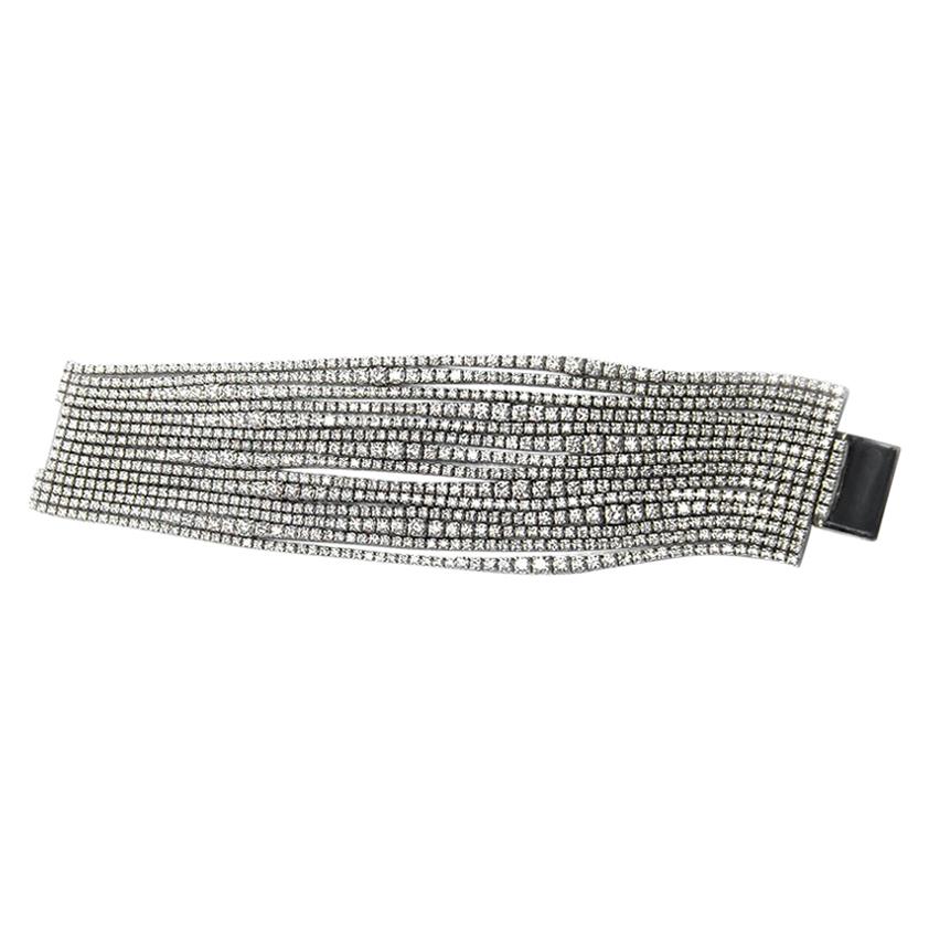 40 Carat of Diamonds on 14 Rows of Tennis Bracelets in 18 Karat White Gold For Sale