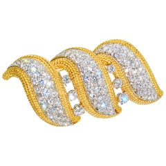 Diamond Clip or Brooch with Fine Diamonds, circa 1960