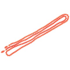 Gold Coral Bead Necklace