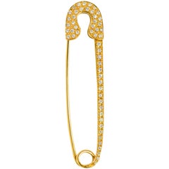 Sylvie Corbelin Small model in Yellow 18K Gold and Diamonds Safety Pin 