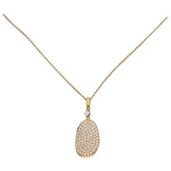 Leaf Pendant in 18 Karat Rose Gold Set with 81 Diamonds Weighing 0.63cts