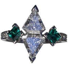 Robert Vogelsang 1.08 Carat Diamond Emerald Platinum Engagement Ring Robert Vogelsang 1.08 Carat Diamond Emerald Platinum Engagement Ring