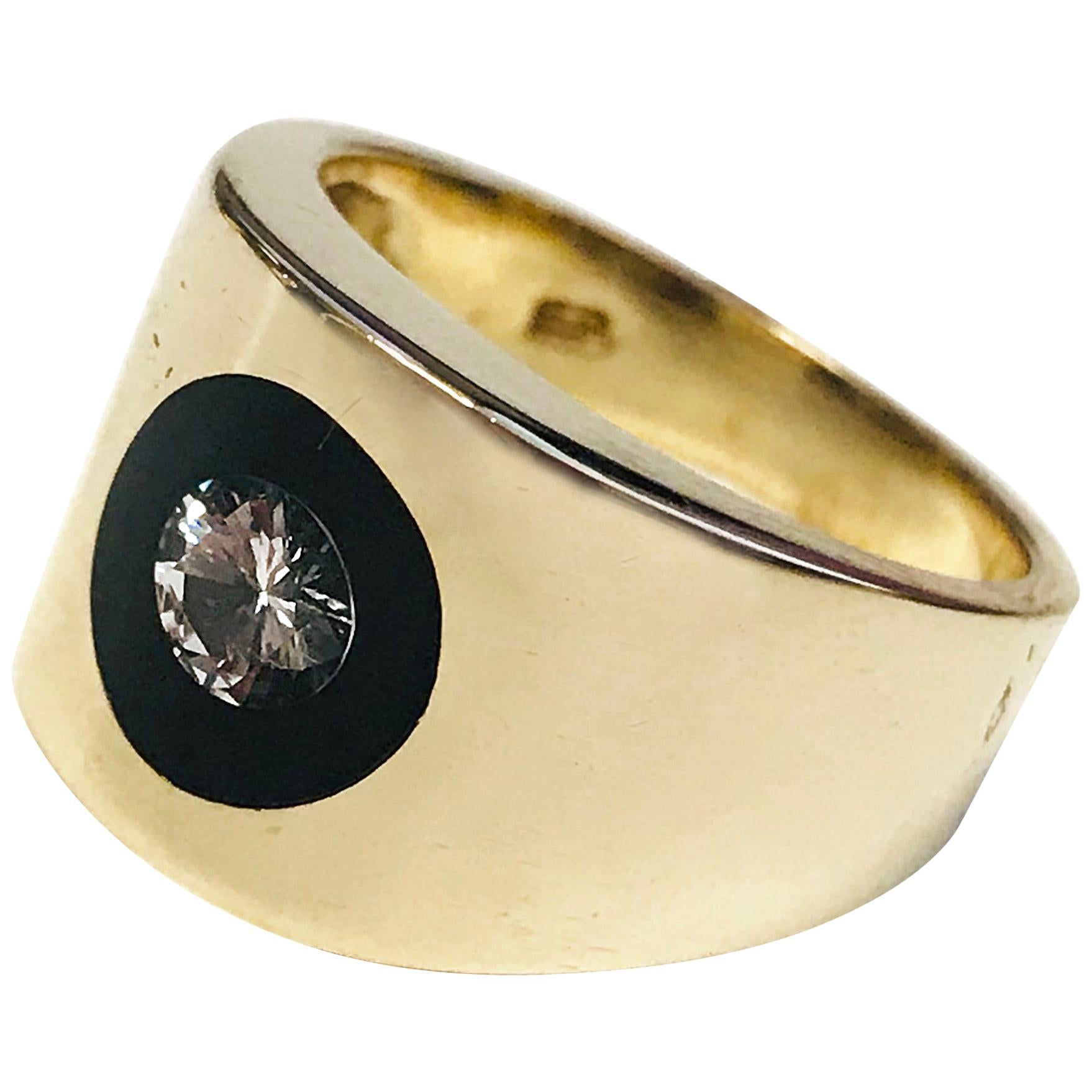 Incogem Floating Diamond Lucite Ring - 0.35ct - Size 6.75 For Sale