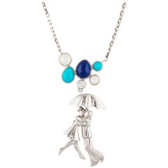 Van Cleef & Arpels A Day In Paris Necklace with Diamond, Lapis Lazul, Turquoise