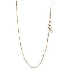 Contemporary 18 Karat Gold Link Chain with Natural Rock Crystal Hexagon Charm