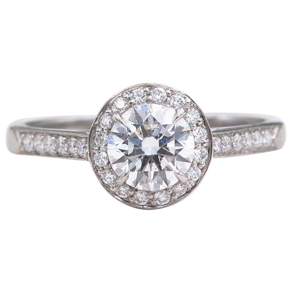 Tiffany & Co. Embrace Platinum Diamond Engagement Ring 1.10 Carat E IF