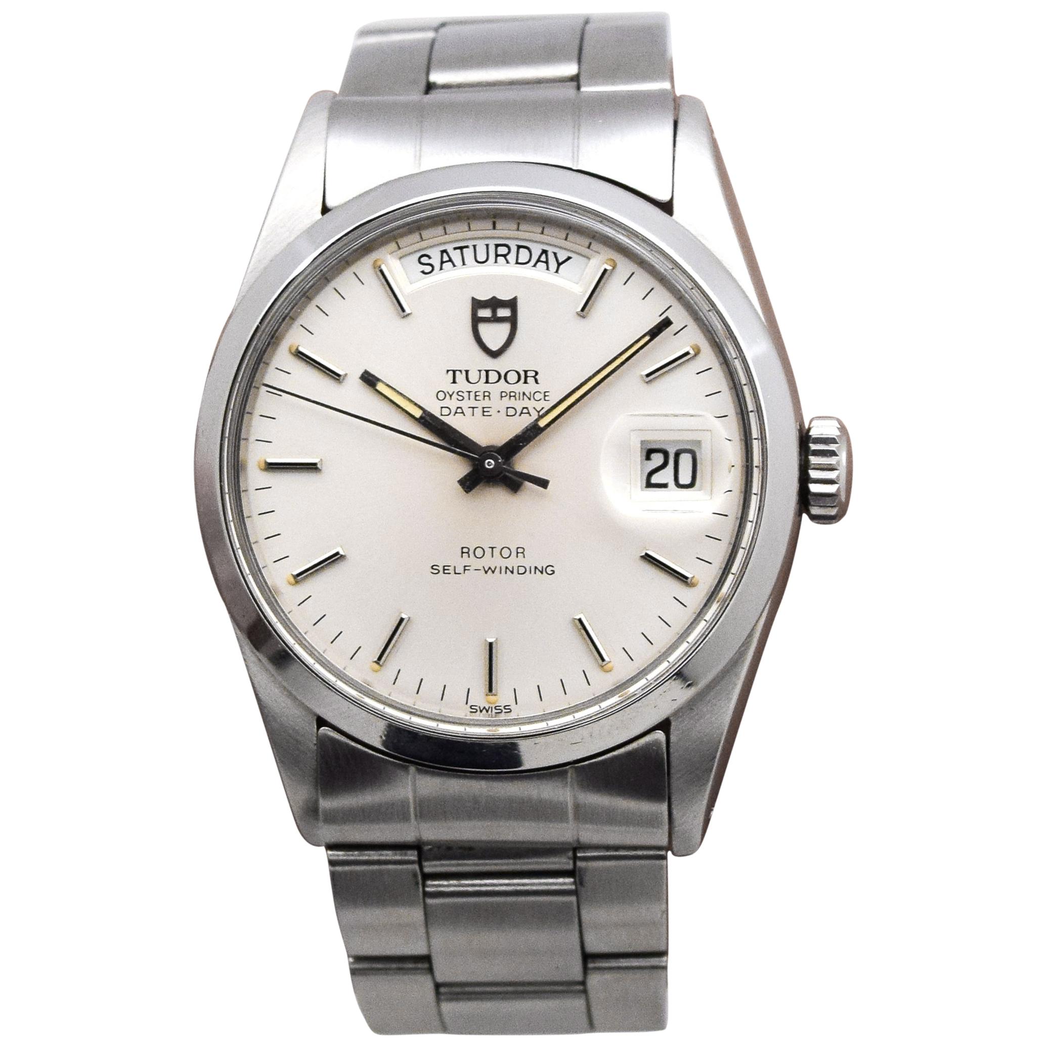 Tudor Date-Day Reference 94500 Stainless Steel Watch, 1983 For Sale