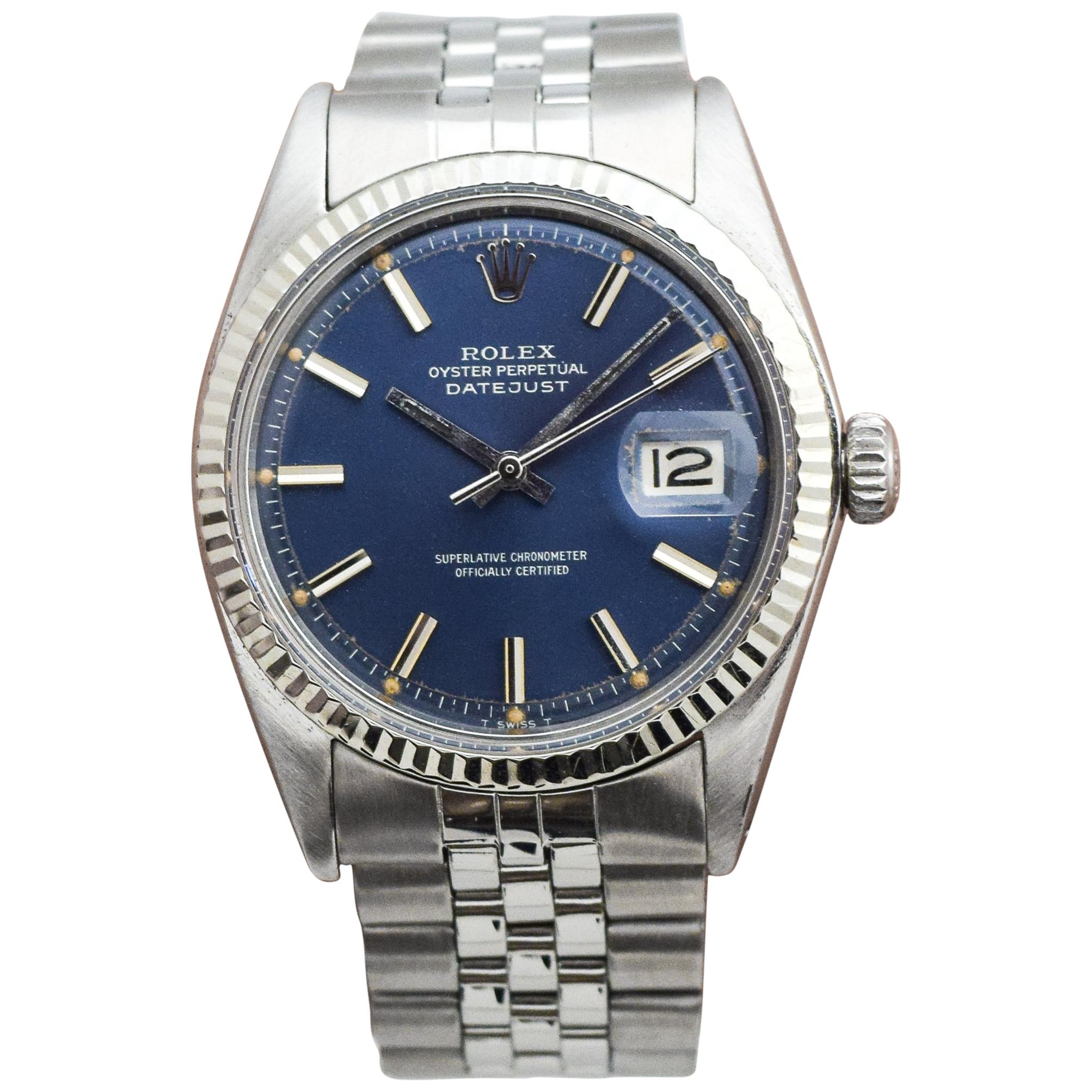 Rolex Datejust Reference 1601 with a Blue Dial, 1971