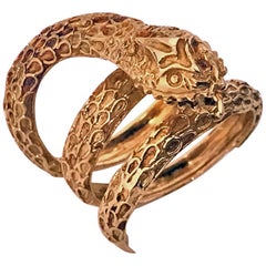 Lalaounis 18 Karat Gold Snake Serpent Ring, 1960s