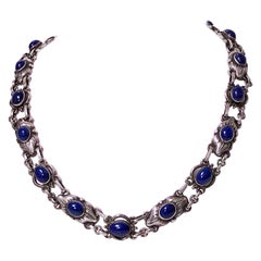 Georg Jensen Lapis and Sterling Silver Necklace, circa 1930