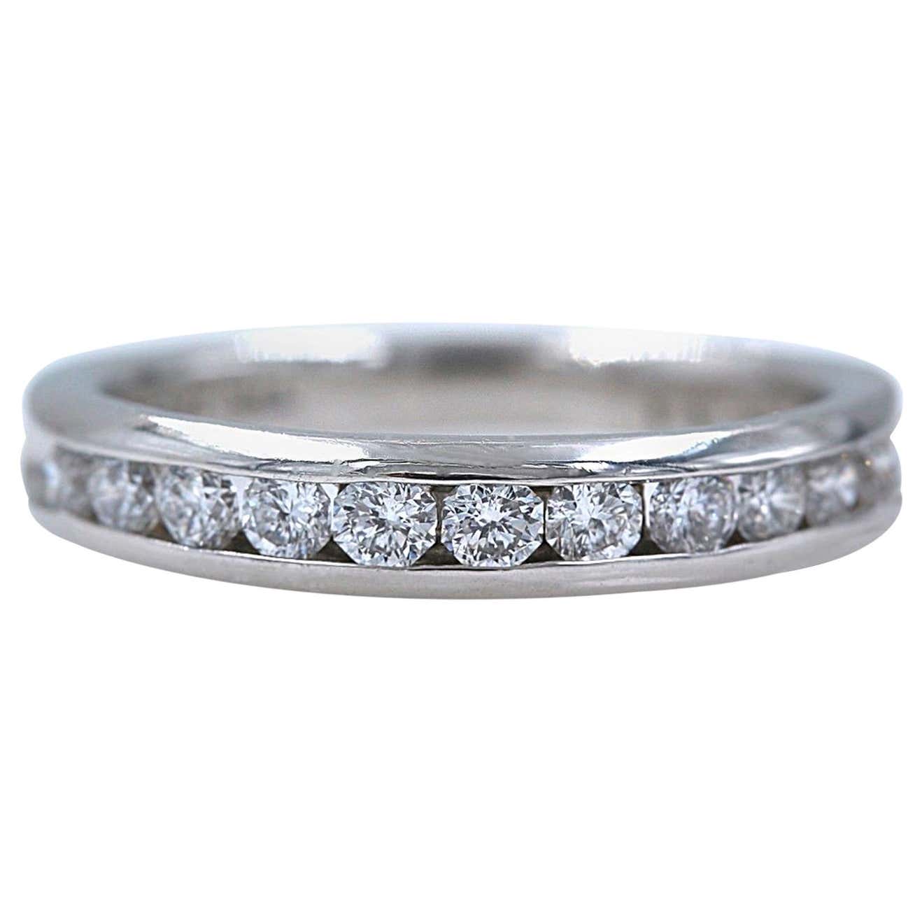 Zales Octillion Platinum Diamond Wedding Band Ring For Sale at 1stDibs