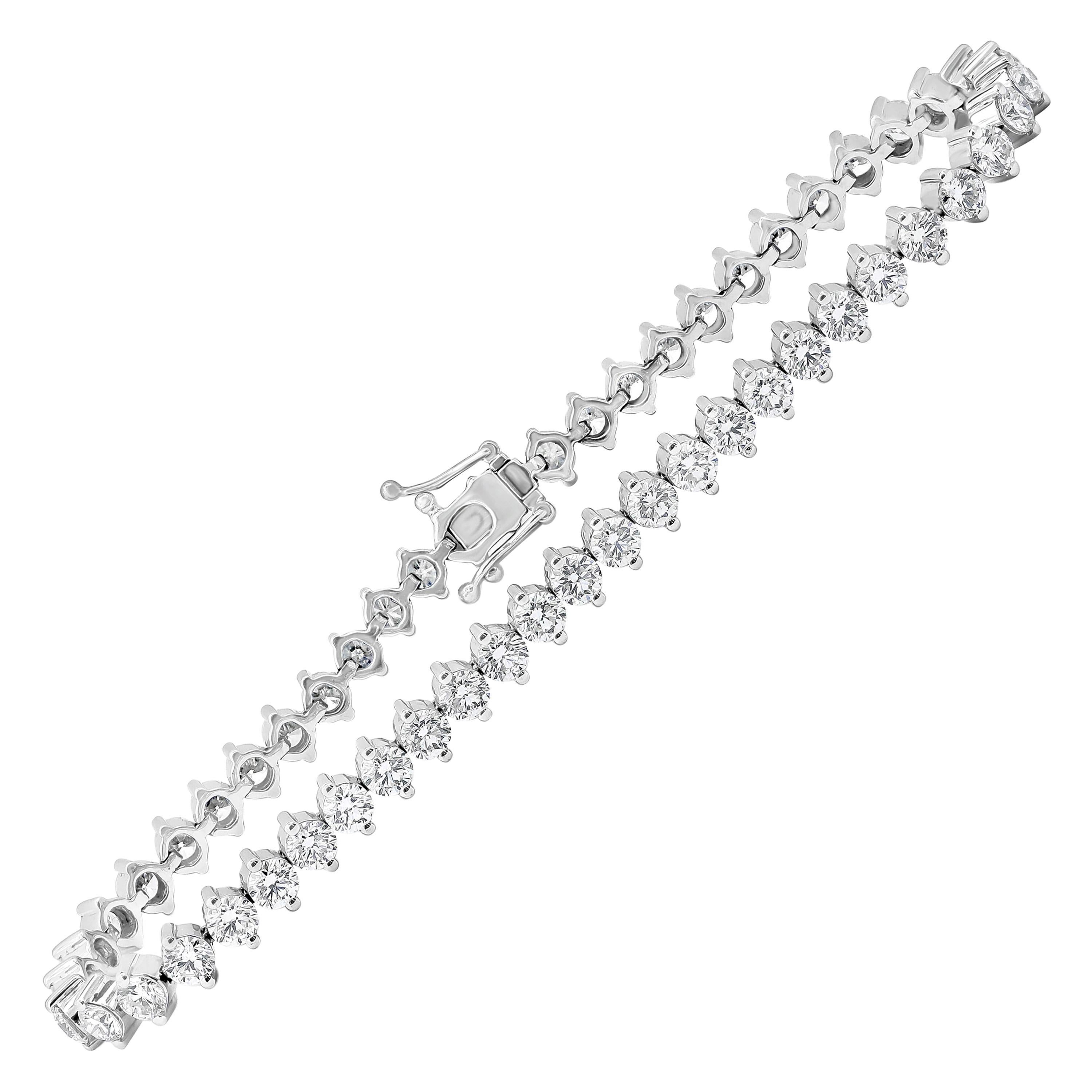 Roman Malakov 7.26 Carat Diamond Two-Prong Tennis Bracelet