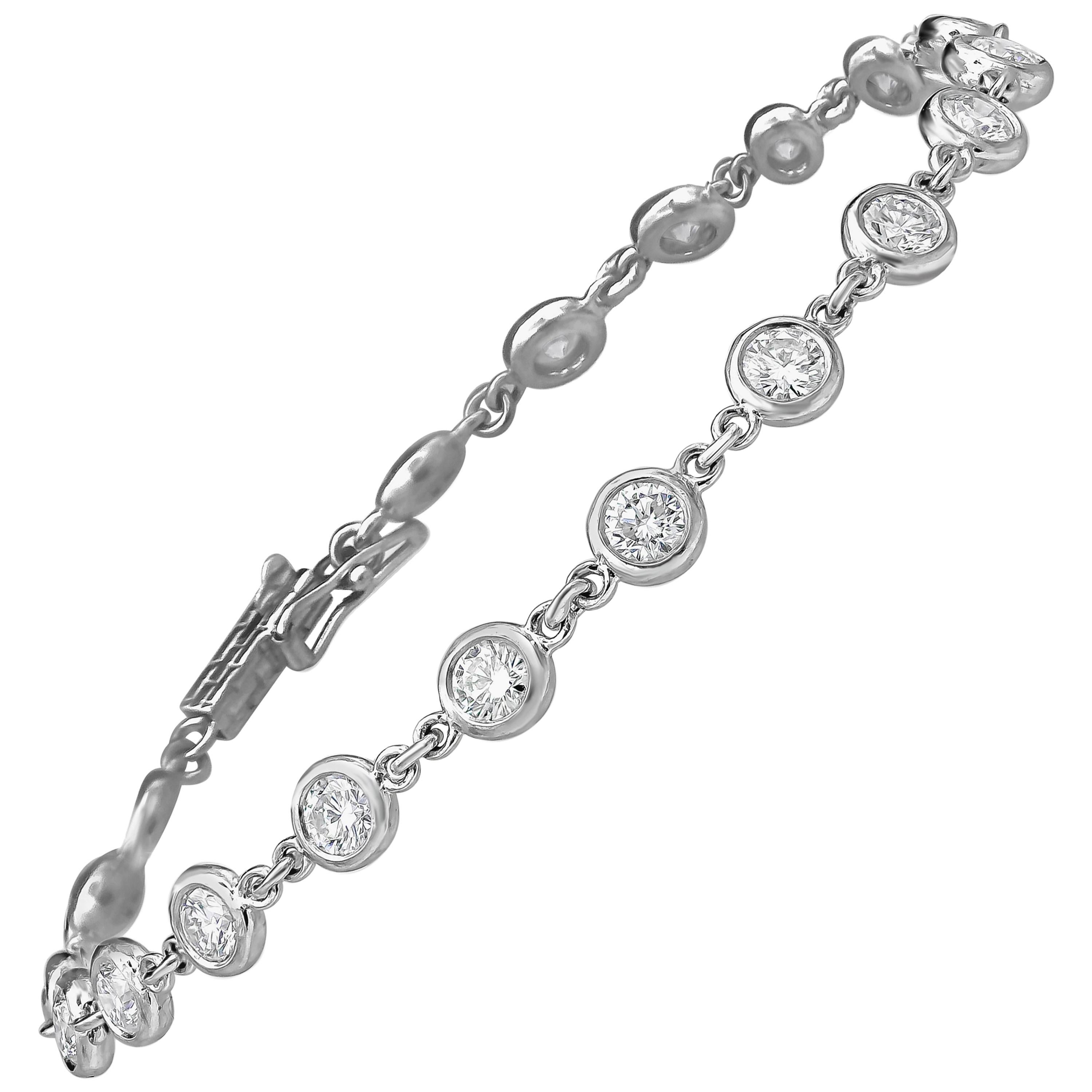 Roman Malakov 2.87 Carat Diamonds by the Yard Bracelet in Platinum