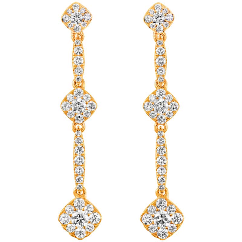 Ivanka Trump 5.80 Carat Cluster Diamond Starburst Drop Earrings For ...