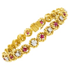 Hammerman Brothers Diamond and Ruby Set Gold Bracelet