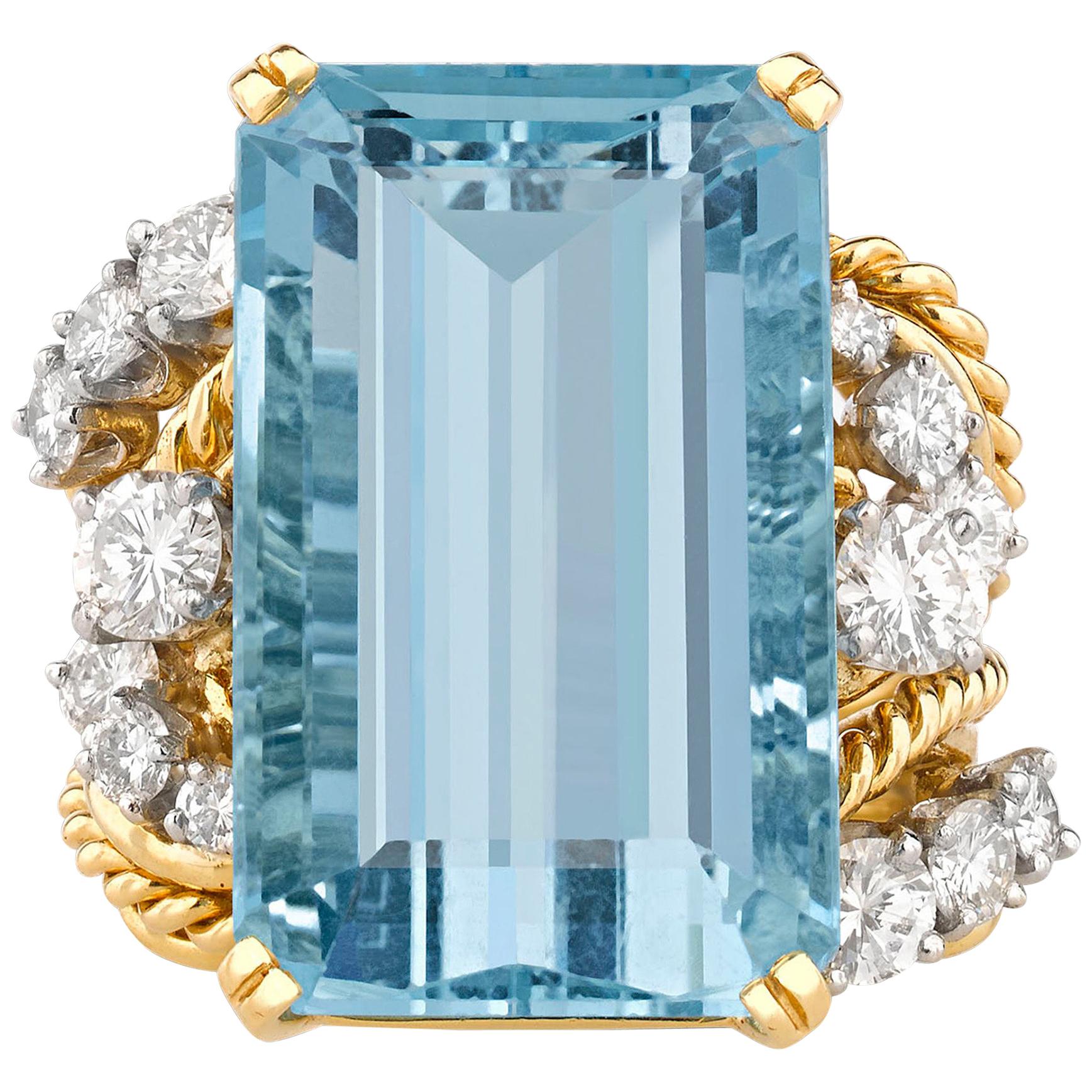 Aquamarine and Diamond Ring, 23.30 Carat