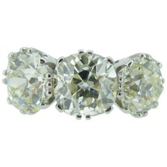 Victorian Old Cut Diamond Ring, 7.39 Carat, Remounted in Platinum Setting