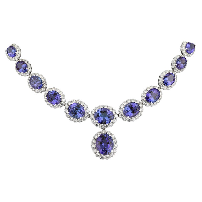 Tanzanite and Diamond Necklace, 47.86 Carat For Sale at 1stDibs