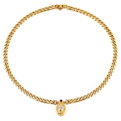 Bvlgari Necklace with Pear Shaped Diamond
