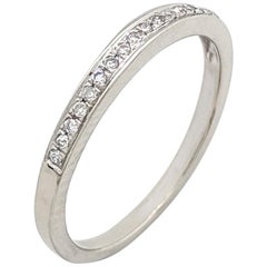 10 Karat White Gold .10 Carat Diamond Stackable Anniversary Wedding Band Ring