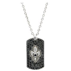 14 Karat "Fleur De Lis" Black and White Diamond Pendant