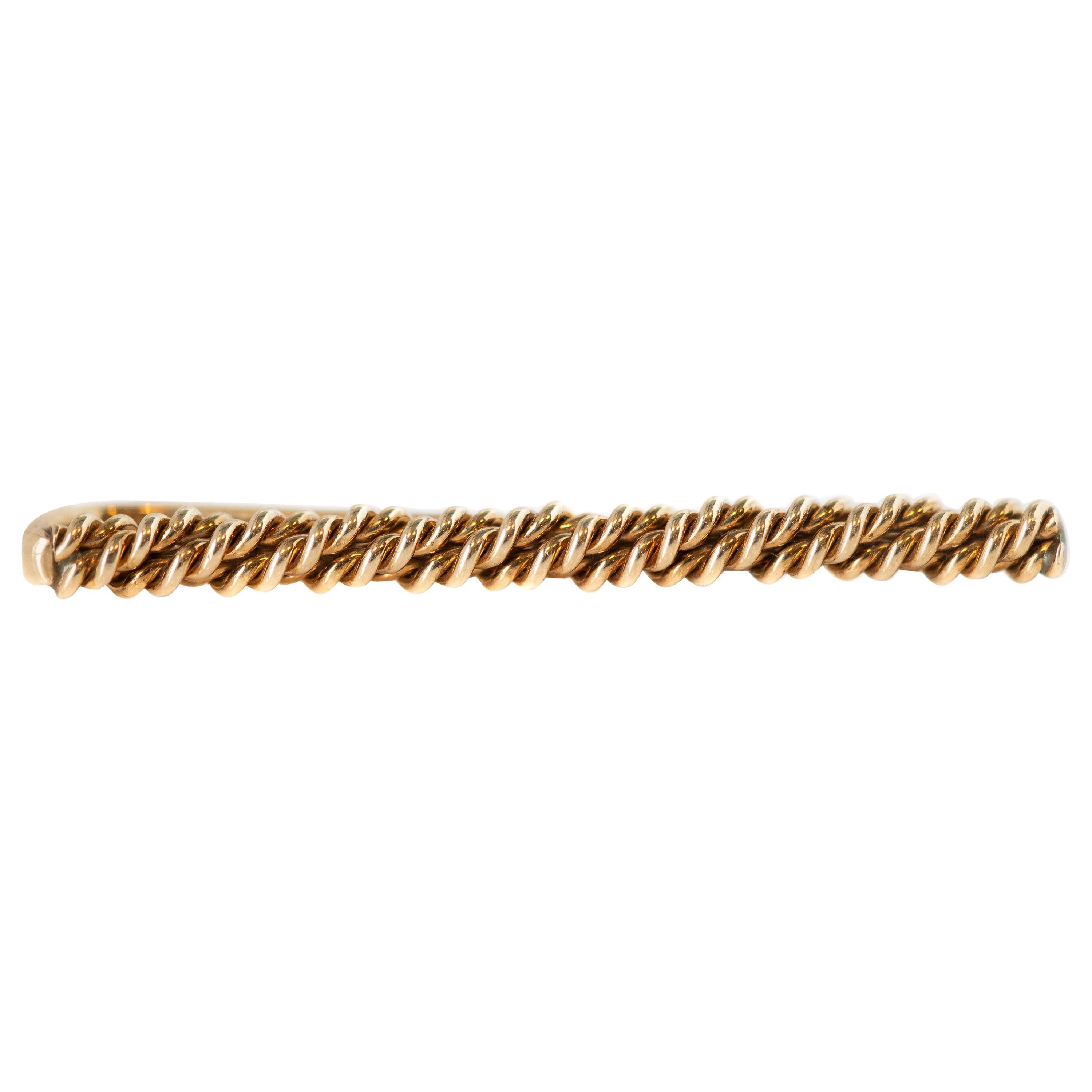 1940s 14 Karat Yellow Gold Tie Bar