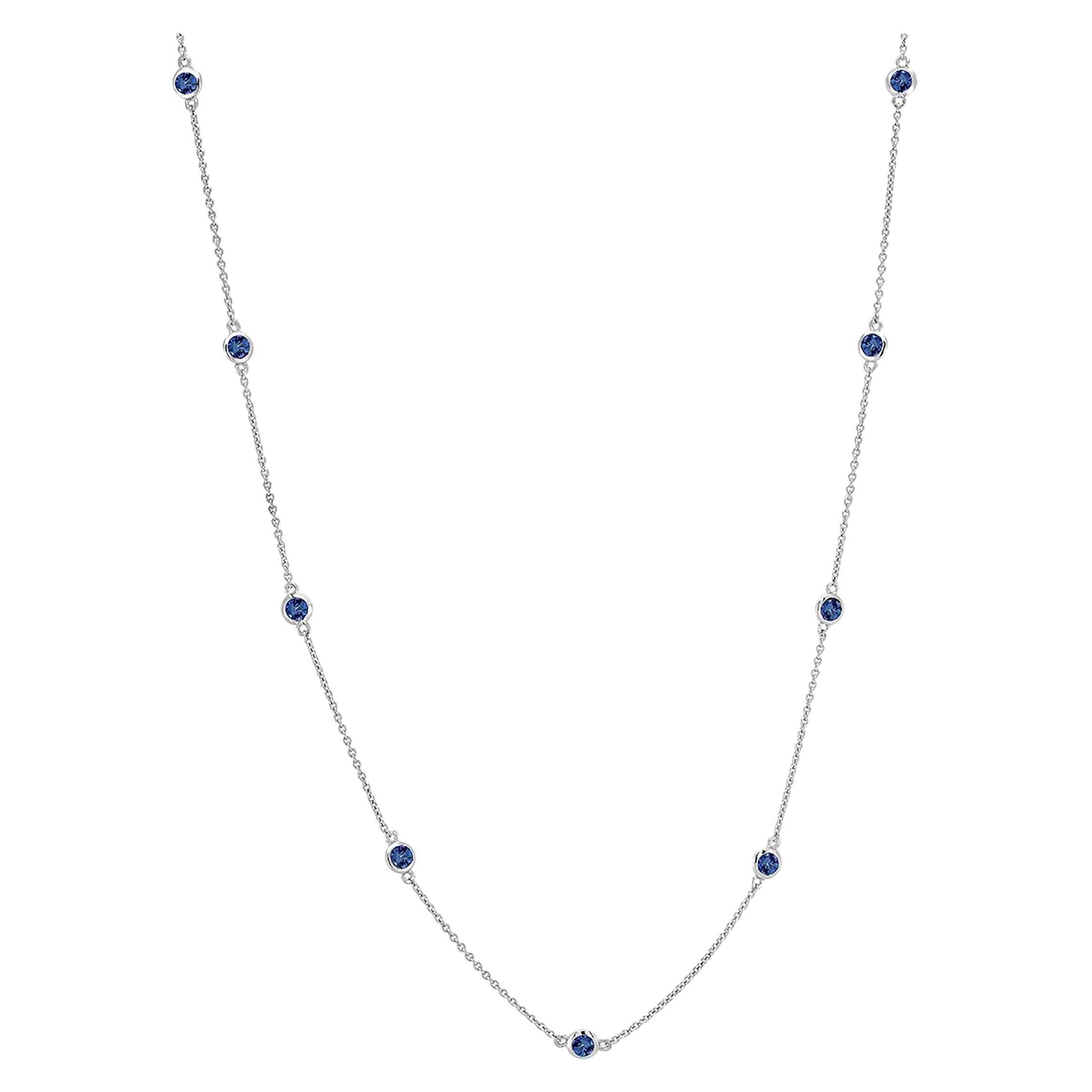 sapphire bezel necklace