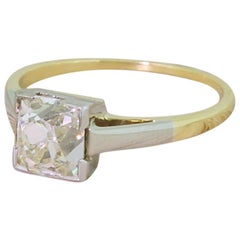 Antique Art Deco 1.25 Carat Old Cushion Cut Diamond Engagement Ring