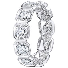 Bezel Set Octagonal Diamond Eternity Wedding Band 5.04 Carat