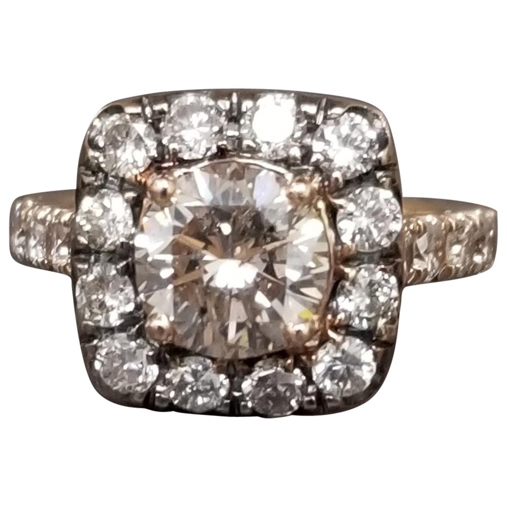 1.66 Carat Brown Diamond in Halo