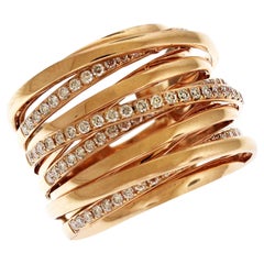 Entwined Rose Gold and Diamond Ring