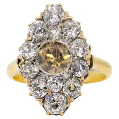 Antique Champagne Color Old European Cut Diamond