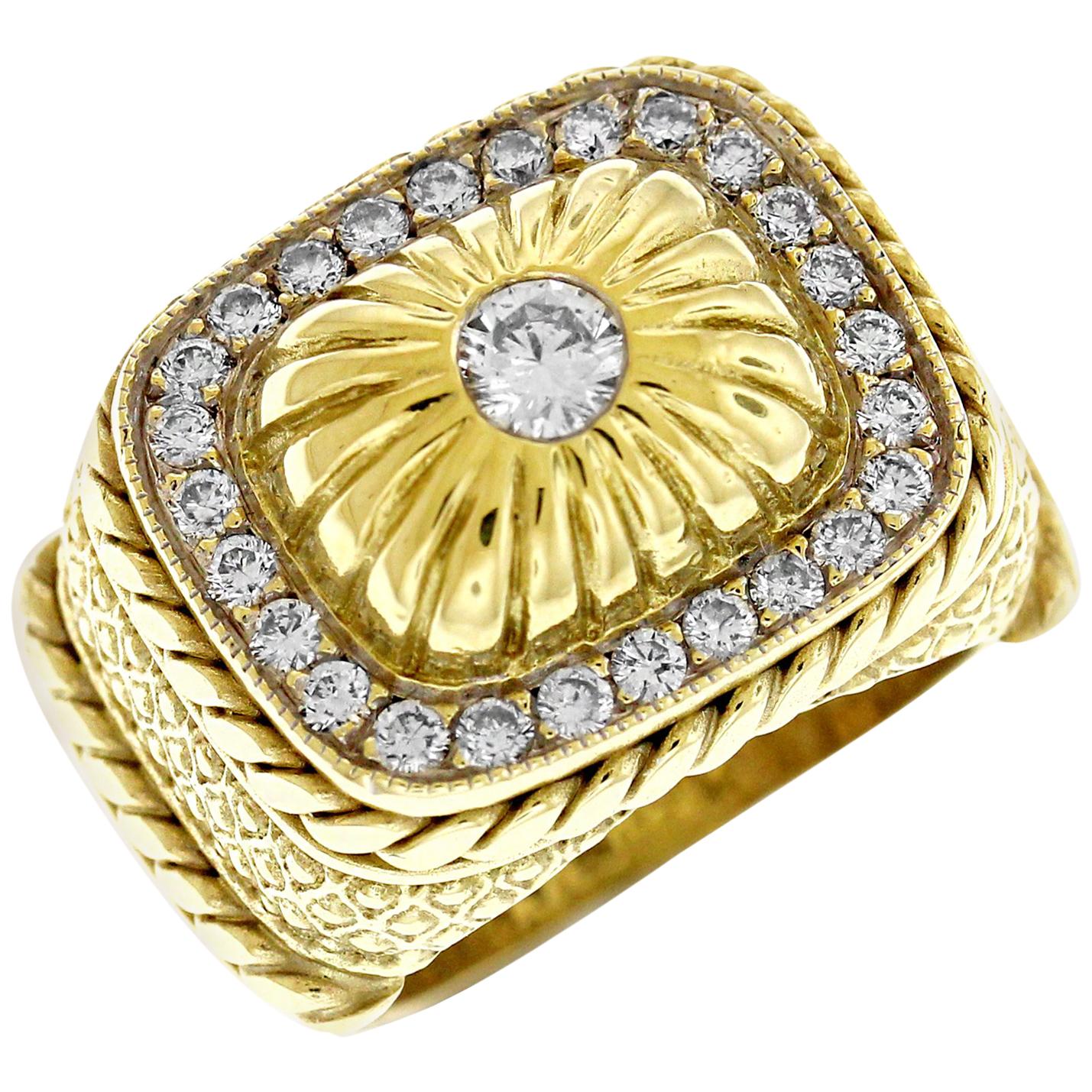 Yellow Gold and Diamond Cocktail Ring Stambolian