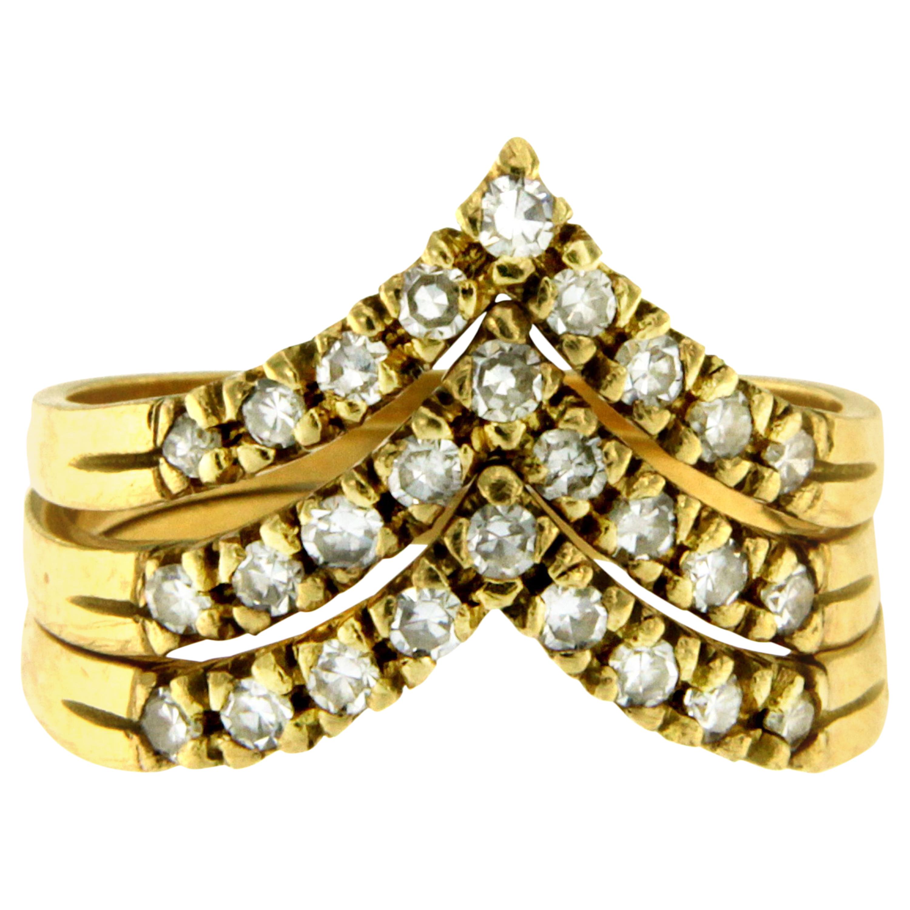 Gold Diamond Stackable Rings