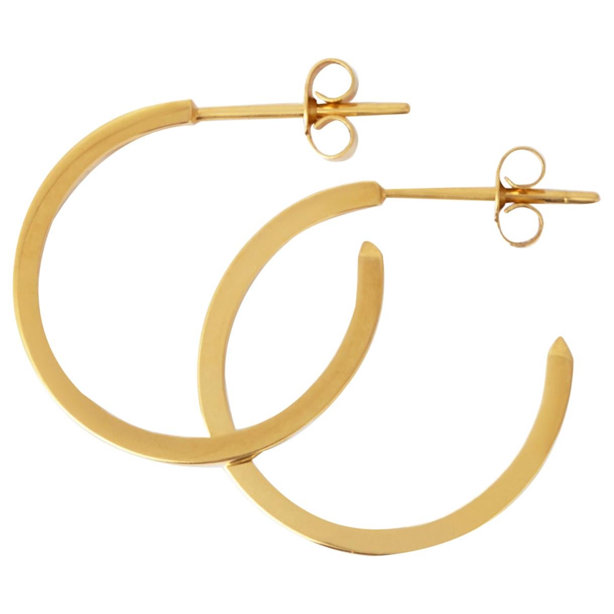 18 Karat Gold Hoop Earrings with White Diamonds by Allison Bryan